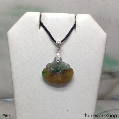 Multi-color small jade Ruyi (如意) pendant