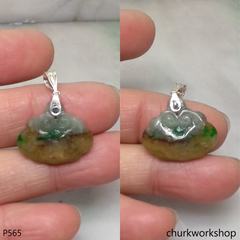 multi-color small jade Ruyi (如意) pendant