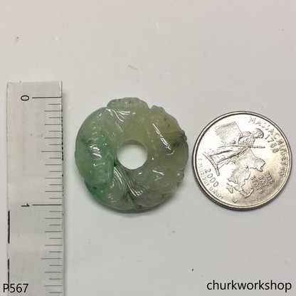 Double fish jade pendant