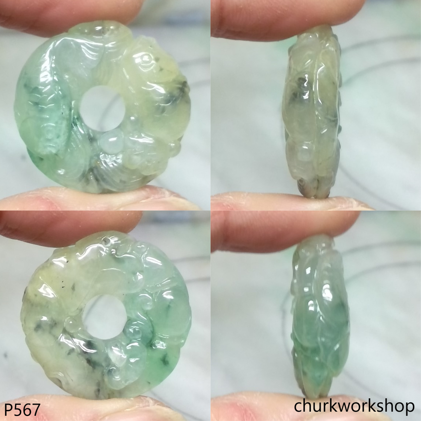 Double fish jade pendant