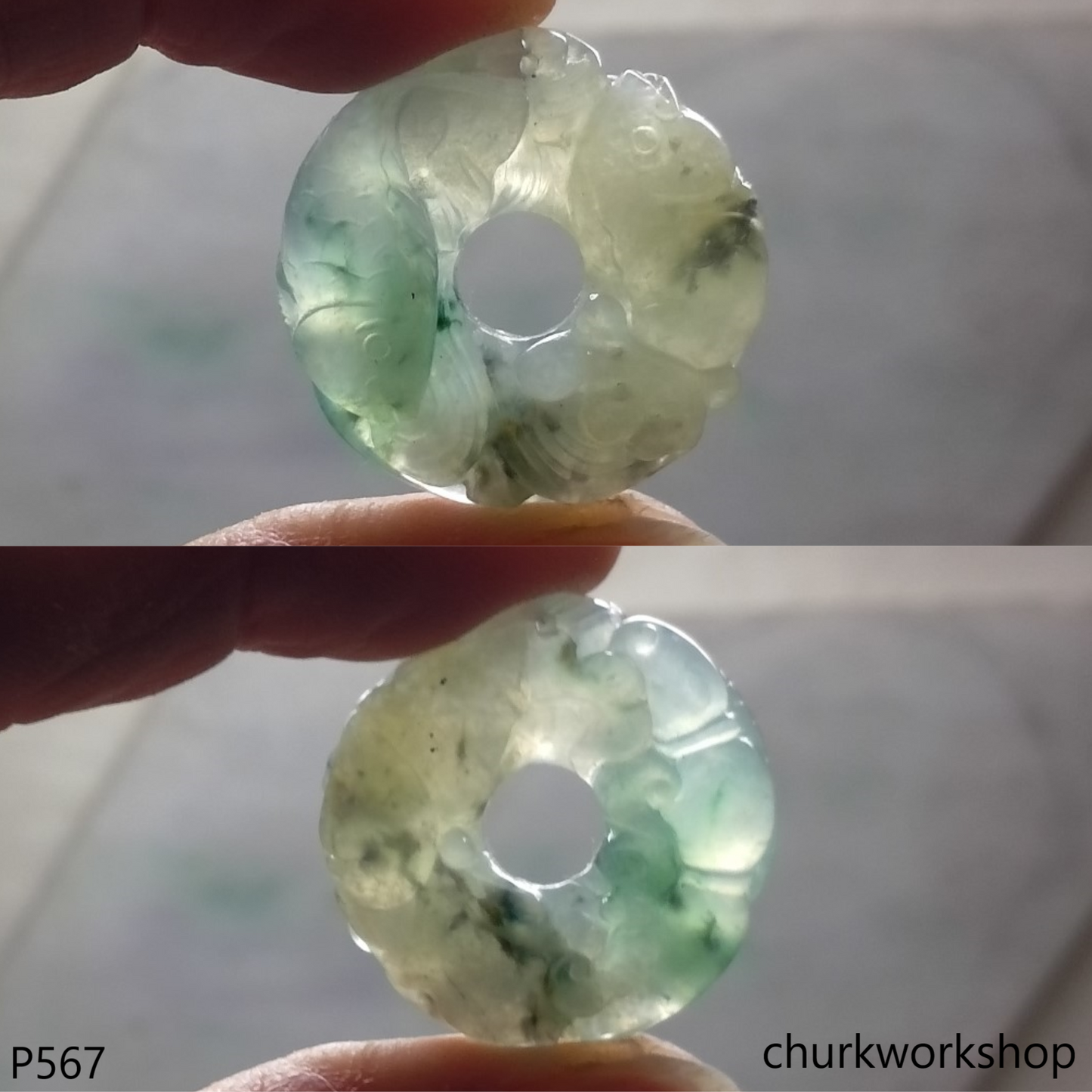 Double fish jade pendant