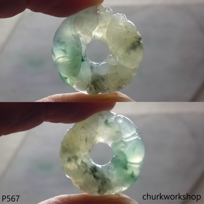 Double fish jade pendant