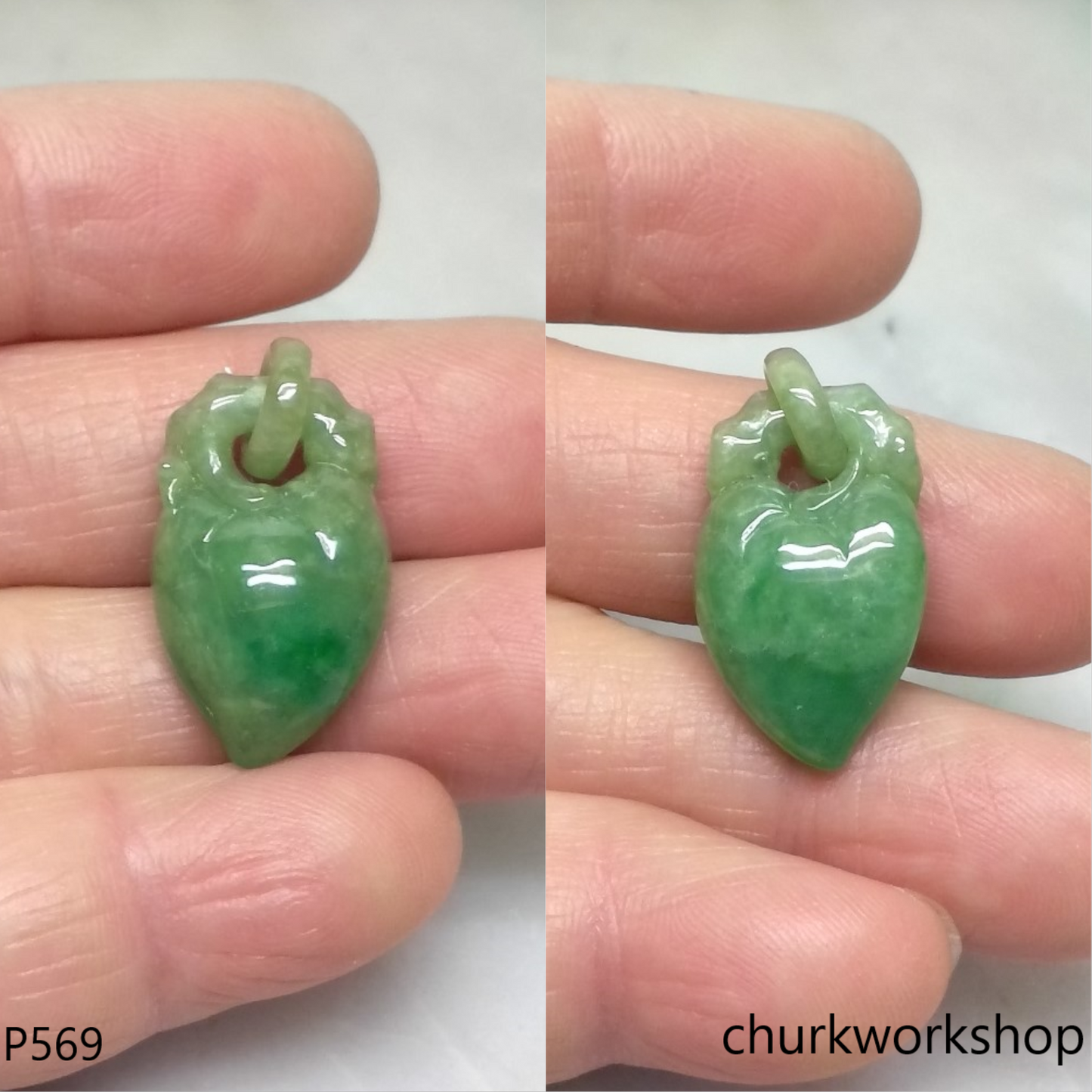 Jade peach pendant