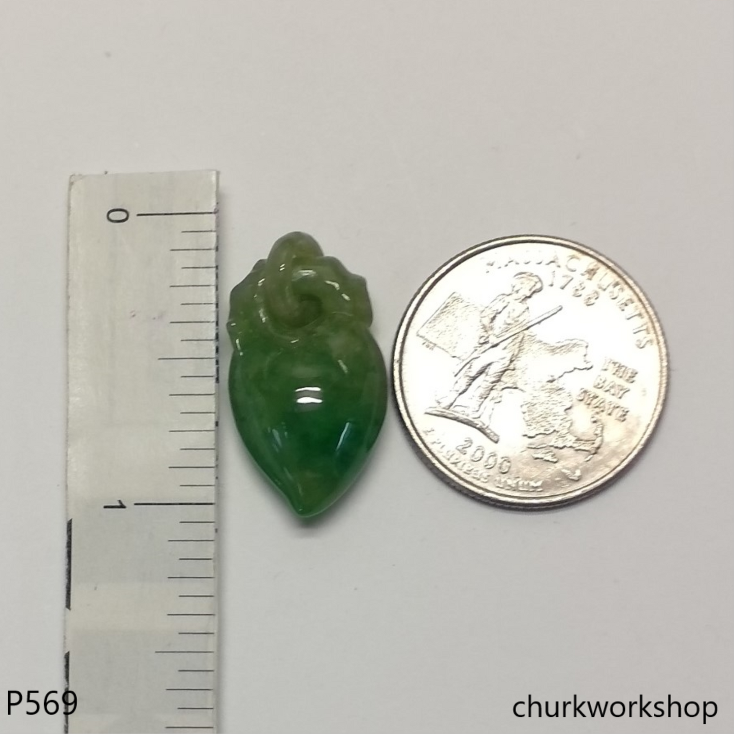Jade peach pendant