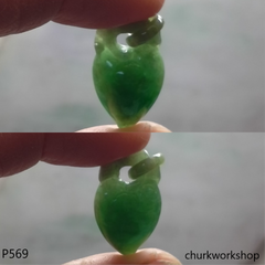 Jade peach pendant