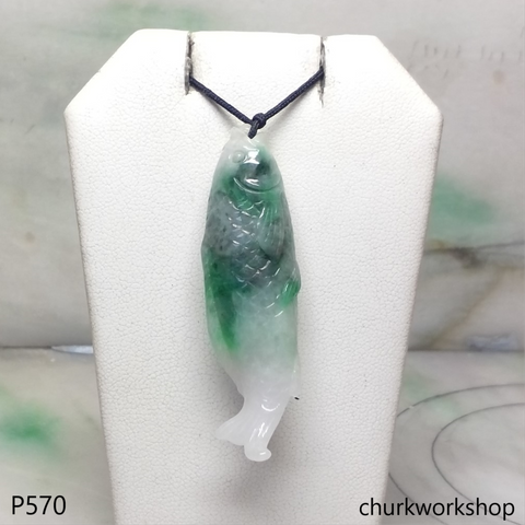 Reserved for Julie   Jade Koi fish pendant