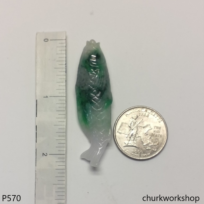 Reserved for Julie   Jade Koi fish pendant