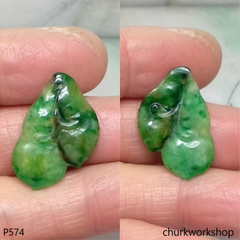 Small jade double peas pendant