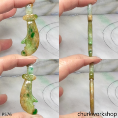 Multi-color blade jade pendant