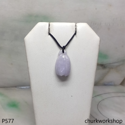Lavender jade flower bulb pendant