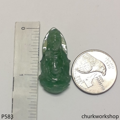 Oily green lady Buddha pendant