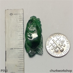 Dark green jade fish pendant