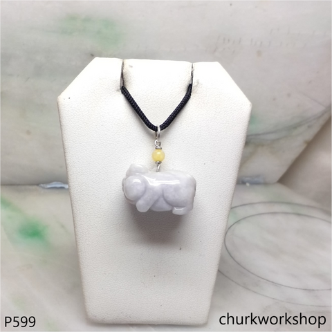 Lavender jade pig pendant