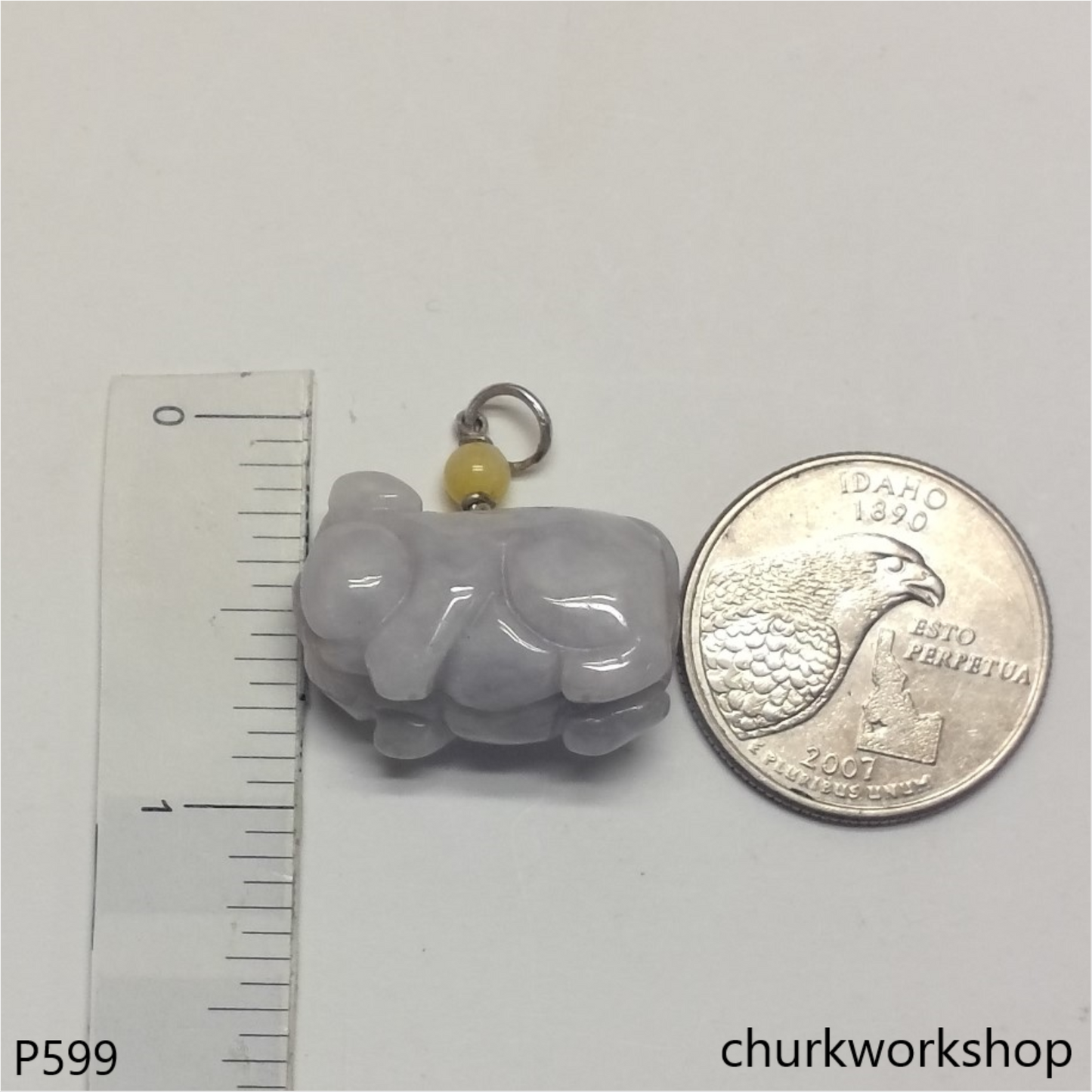 Lavender jade pig pendant