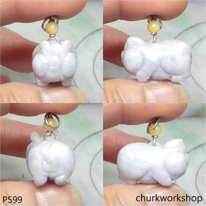 Lavender jade pig pendant