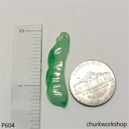 Apple green small jade bean pendant