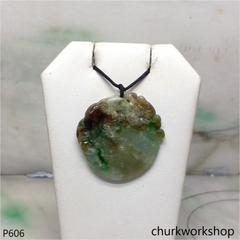 Multiple color jade carving pendant