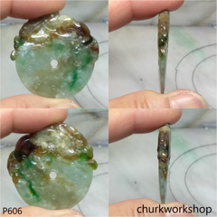 Multiple color jade carving pendant