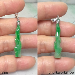 Small green jade branches pendant