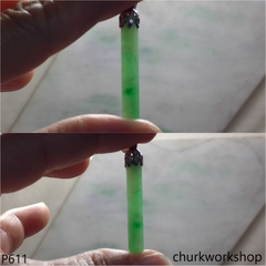 Green jade bar pendant