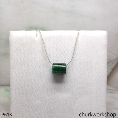Green jade tubes necklace