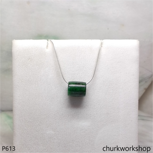 Green jade tubes necklace