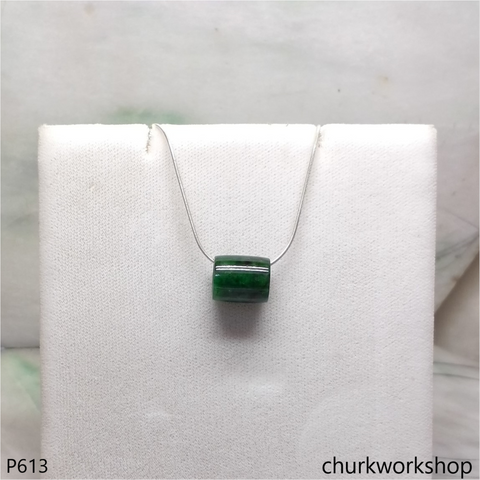 Green jade tubes necklace