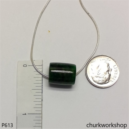 Green jade tubes necklace