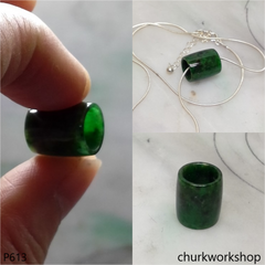 Green jade tubes necklace