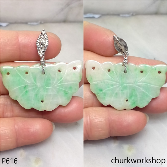 Light green jade carved pendant