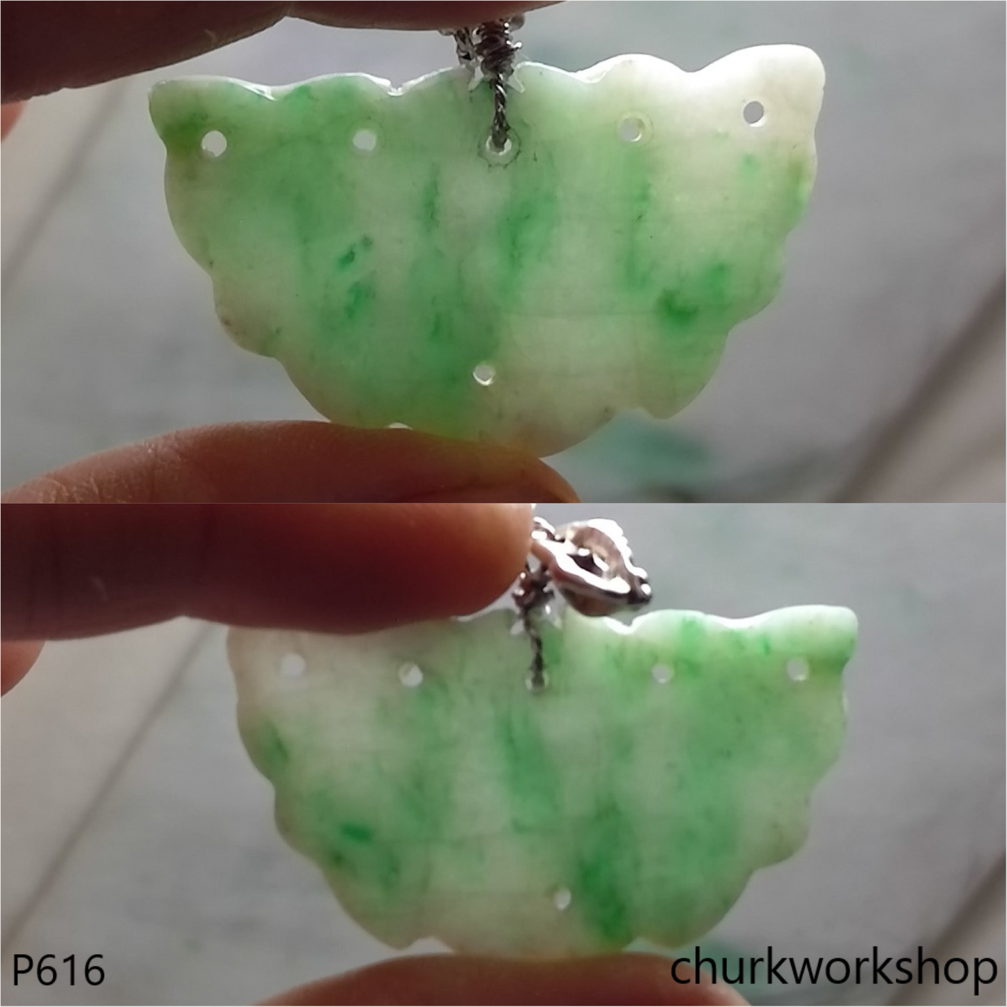 Light green jade carved pendant