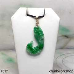Dragon & Phoenix jade with 14K gold pendant