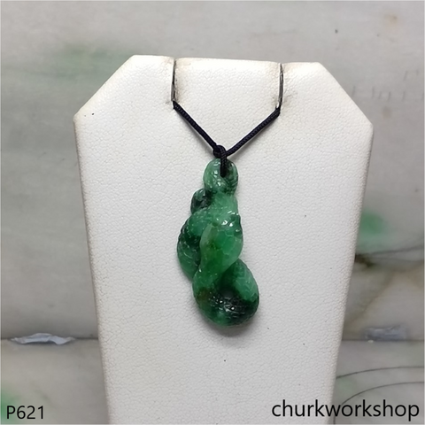 Green jade snake pendant.