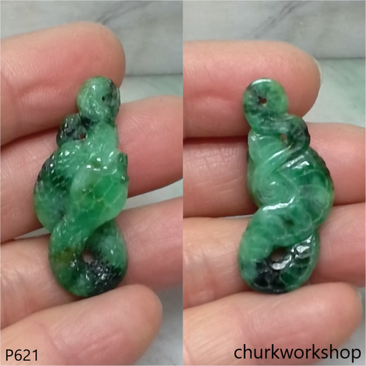Green jade snake pendant.
