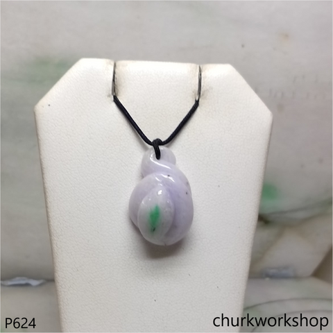 Lavender jade snake pendant