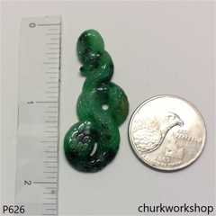 Green jade snake pendant.
