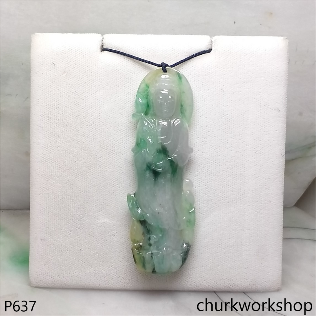 Reserved Large lady Buddha jade pendant