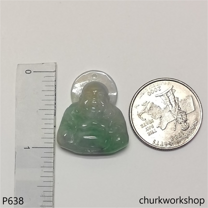 Light green jade happy Buddha pendant