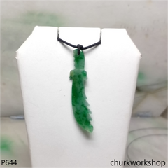 Green jade sword pendant