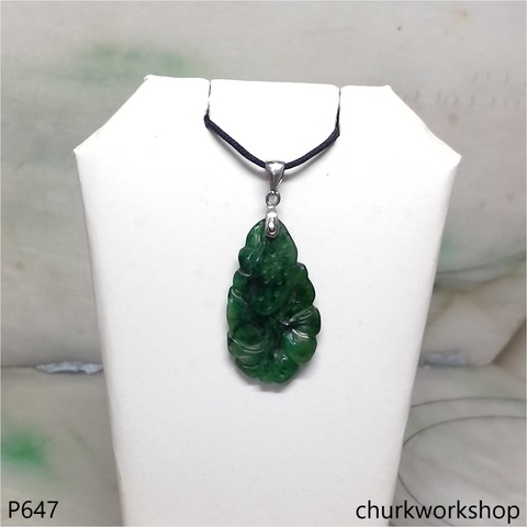 Dark green Lotus leaf pendant