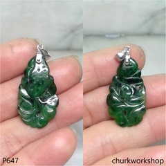 Dark green Lotus leaf pendant