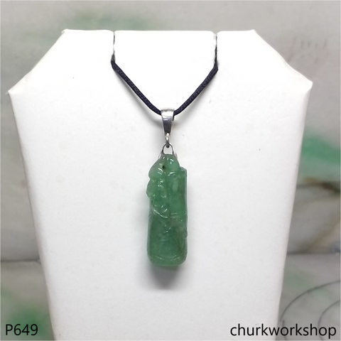 Jade bamboo with bat pendant