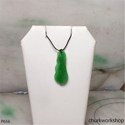 Apple green small jade bean pendant
