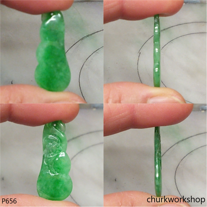Apple green small jade bean pendant