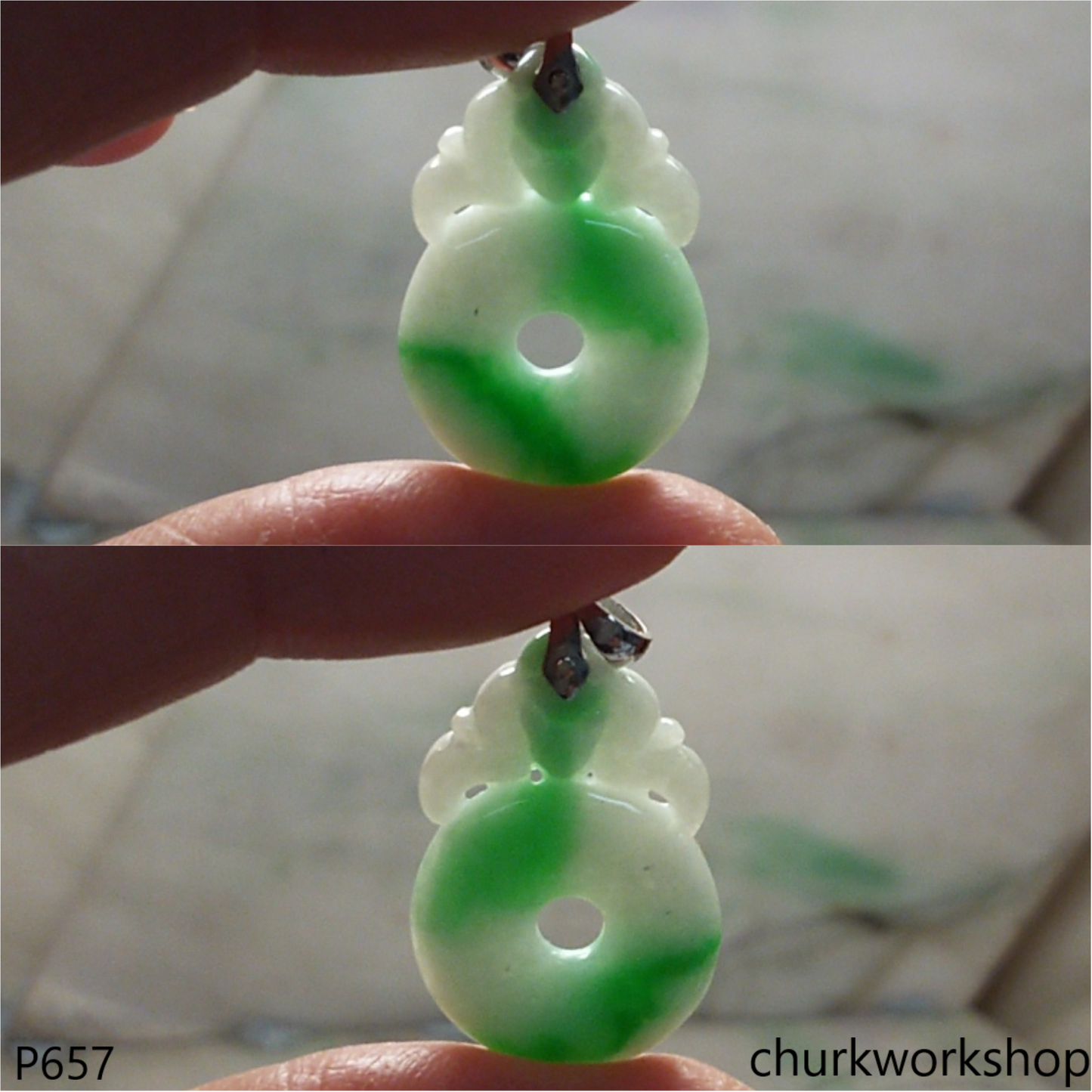 Bat and coin pendant