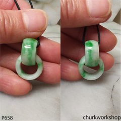 Interlocking jade ring pendant