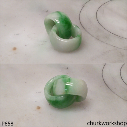 Interlocking jade ring pendant