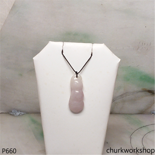 Light lavender jade bean pendant