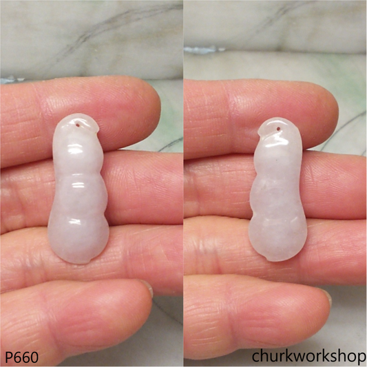 Light lavender jade bean pendant