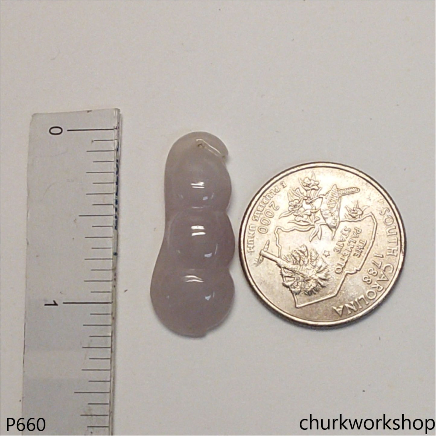 Light lavender jade bean pendant